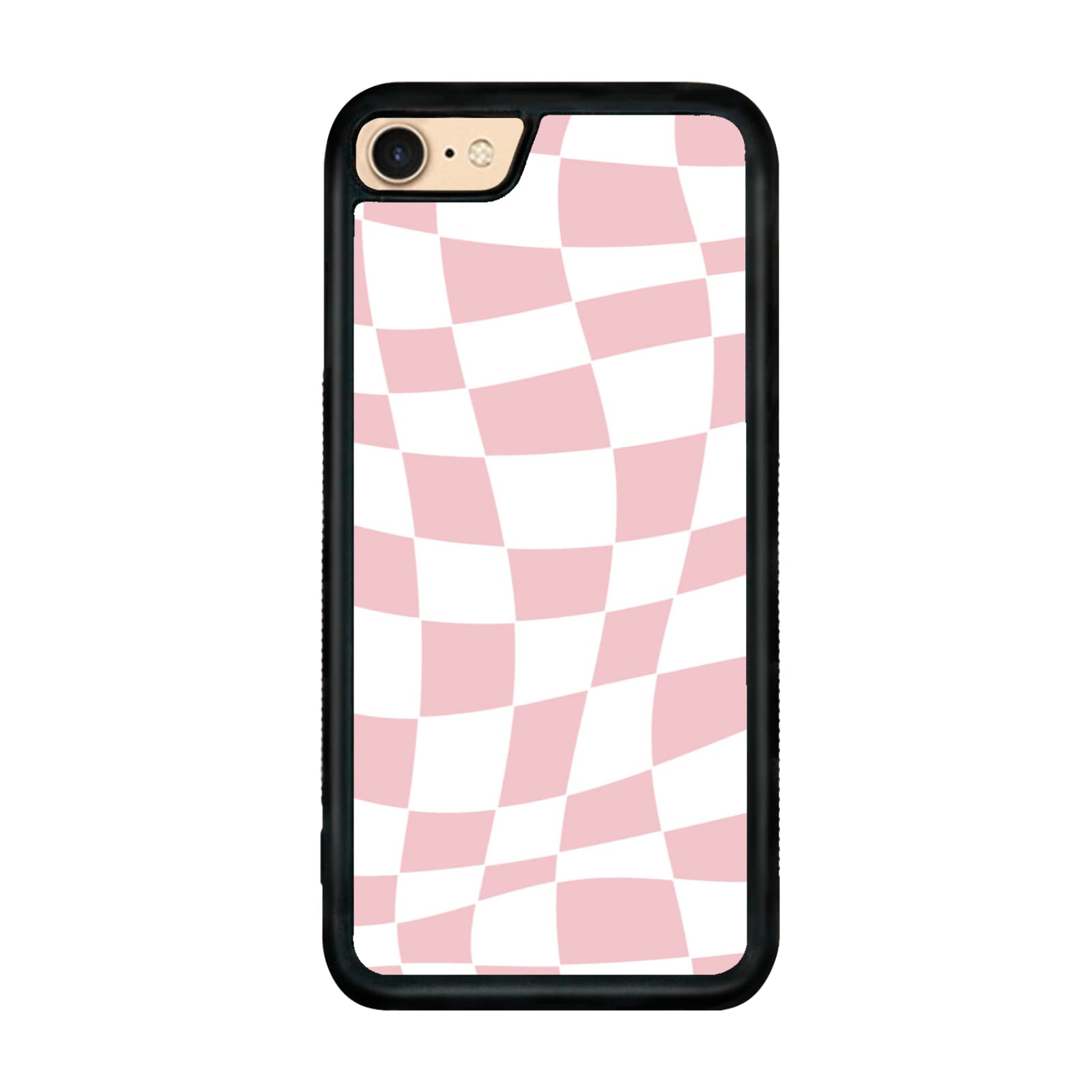 aiyayafor iPhone SE 2020 iPhone 8 iPhone 7 Case Cute Pink White Checkered Checker Plaid Phone Case for Teen Girls Women - 4.7 Inch