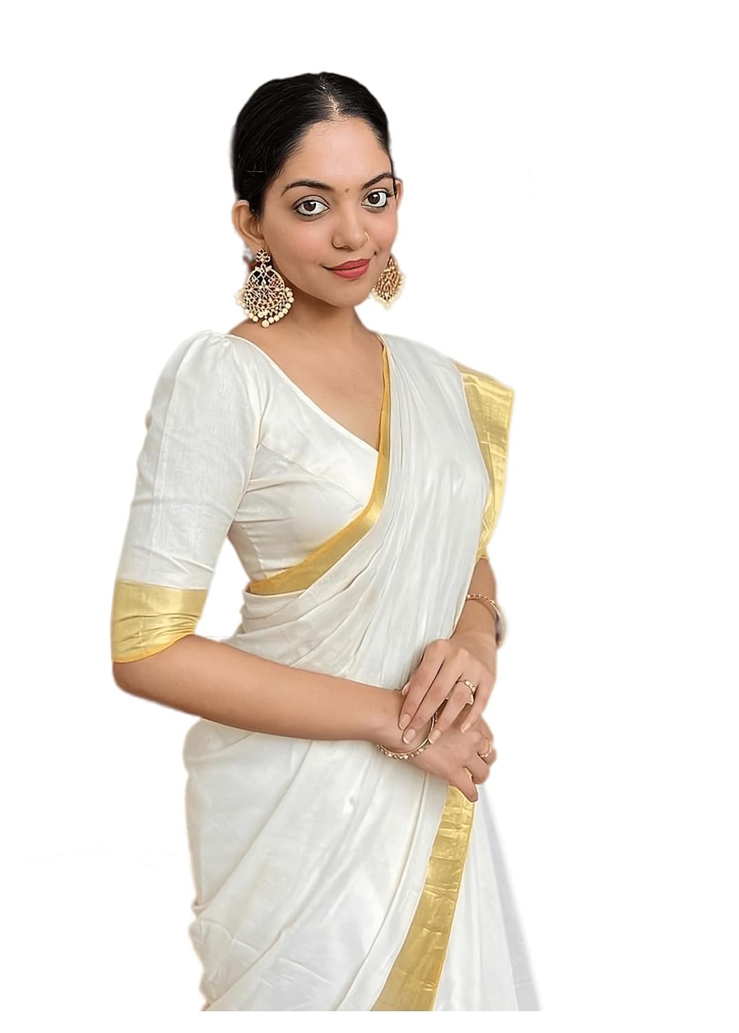 YashikaWomen's Trendy Cotton Silk Saree with Blouse Material|| Pongal Special South Indian kerala Saree With Blouse Piece||(AZ-YS-OG-PONGAL ONAM-P)