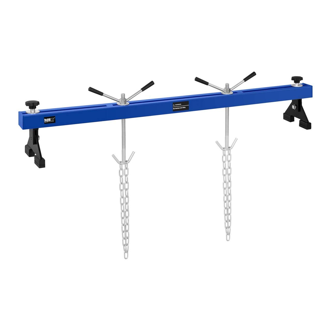 MSW Automotive Engine Support Beam Transverse Bar Engine Lifting Support Bar Motor Transmission Engine Hoist 500kg MSW-MB-500 (Steel, Lifting Height 0-24cm, Distance Between Feet 72.5-149cm)