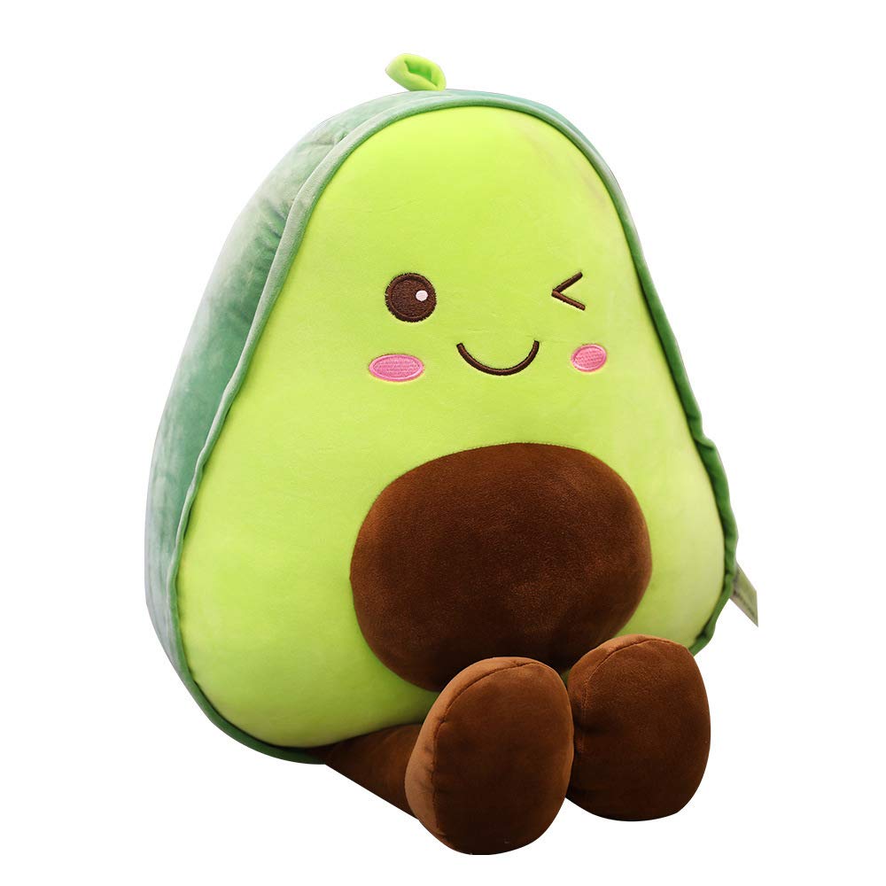 XIAOHONG 23.6 inch Large Avocado Fruit Soft Plush Toy Furry Stuffed Toy Avocado Plush Doll Cute Toy Avocado Stuffed Pillow Kawaii Food Shaped Fruit Series Hugging Pillow for Kids