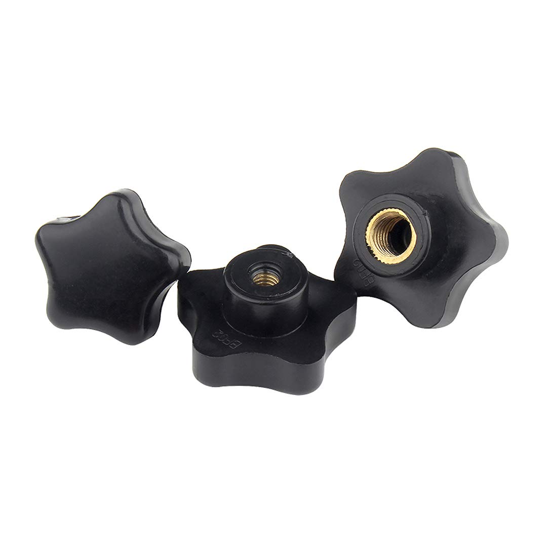 Dreneco 5 x M8 x 39 mm Female Thread Clamping Knob Star Shaped Nuts with Handle Button