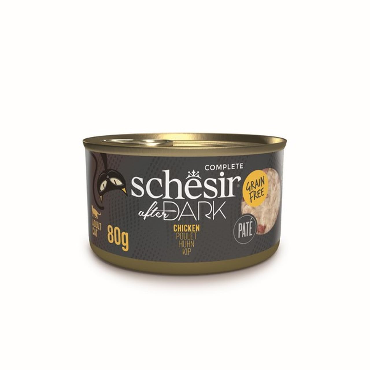 Schesir After Dark Pate Complete Adult Cat Food Chicken Grain Free 80g x 12 Pack