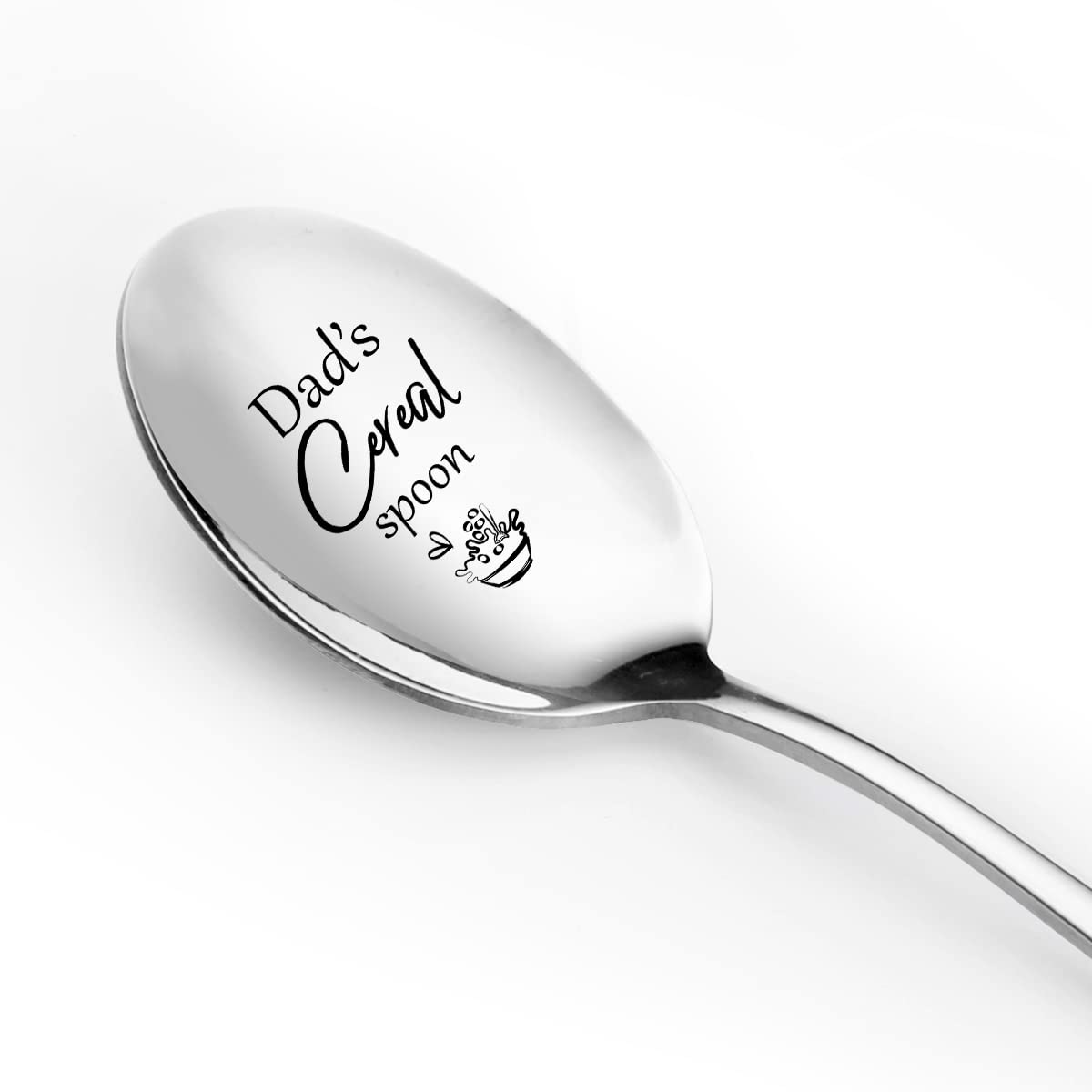 Best Dad Gifts - Dad's Cereal Spoon - Funny Dad Cereal Spoon Engraved Stainless Steel - Dad Gift from Daughter Son - Father's Day/Birthday/Christmas Gifts