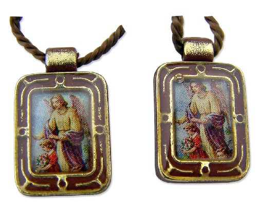 Religious Gifts Catholic Gift Guardian Angel with Children Devotional Protection Cord Scapular Necklace