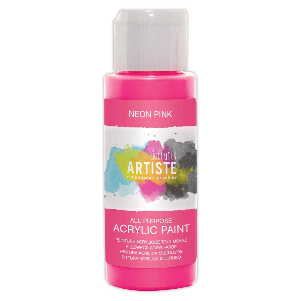 Artiste Acrylic Paint, Neon Pink, 2Oz