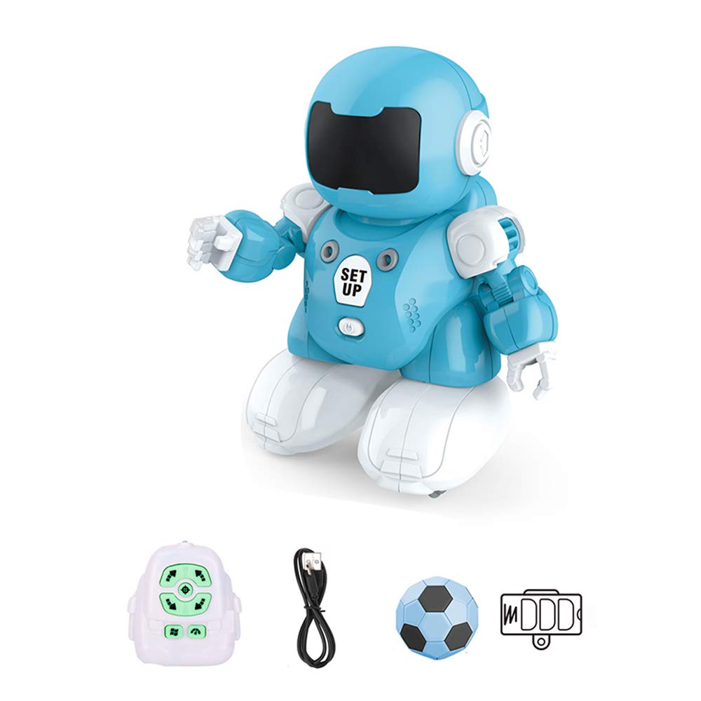 R/C Intelligent football Robot,Infrared Remote Control Dancing Soccer Shooting Toys Gift for Kids (Blue)