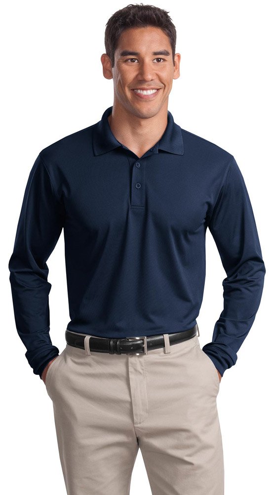 SPORT-TEKSport Tek Long Sleeve Micropique Sport-Wick Polo. ST657