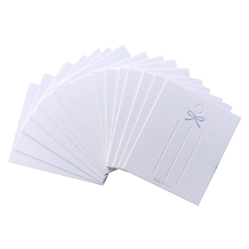 FSSTUD 100 PCS White Paper Hair Clip Bows Display Cards Hair Barrettes Cards Cardboard for Hair Accessories