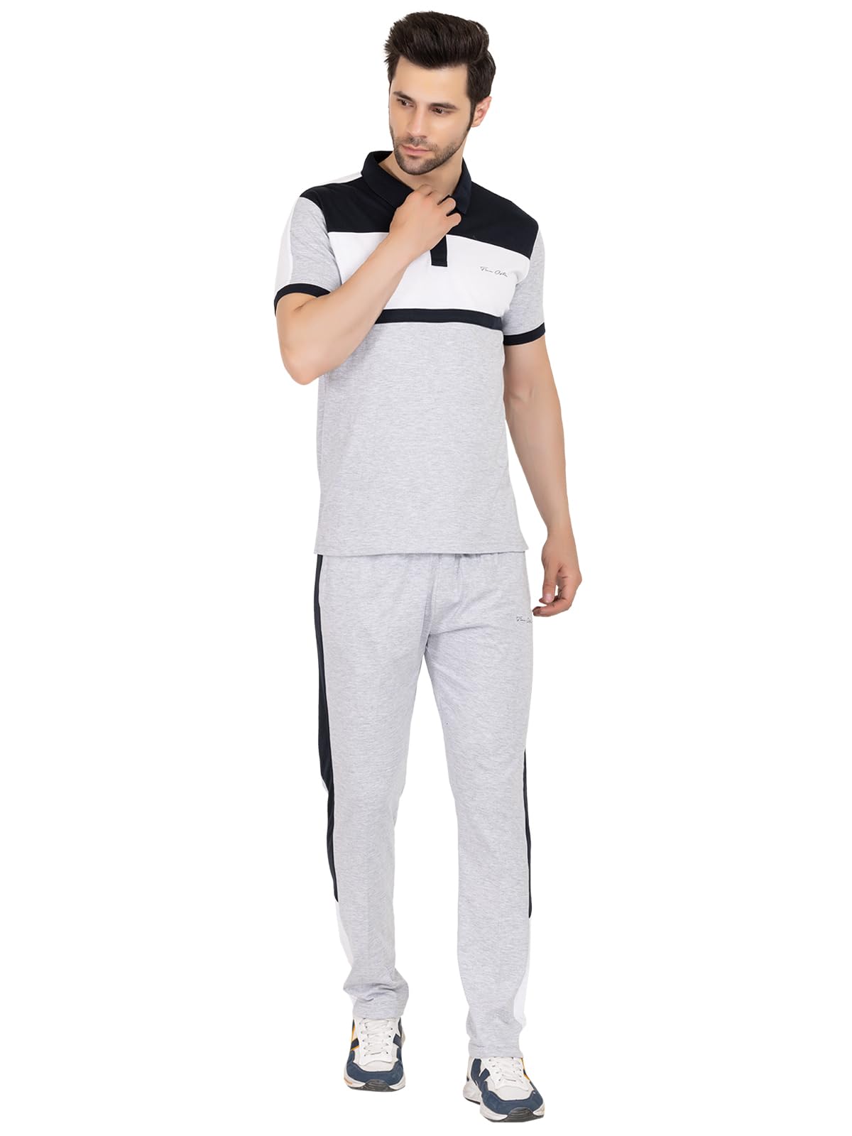 TMO TIME MYSTIC OPTION Regular Fit Half Sleeves Poly Cotton Multicolour Tshirt + Pyjama Track suit Set for Men|