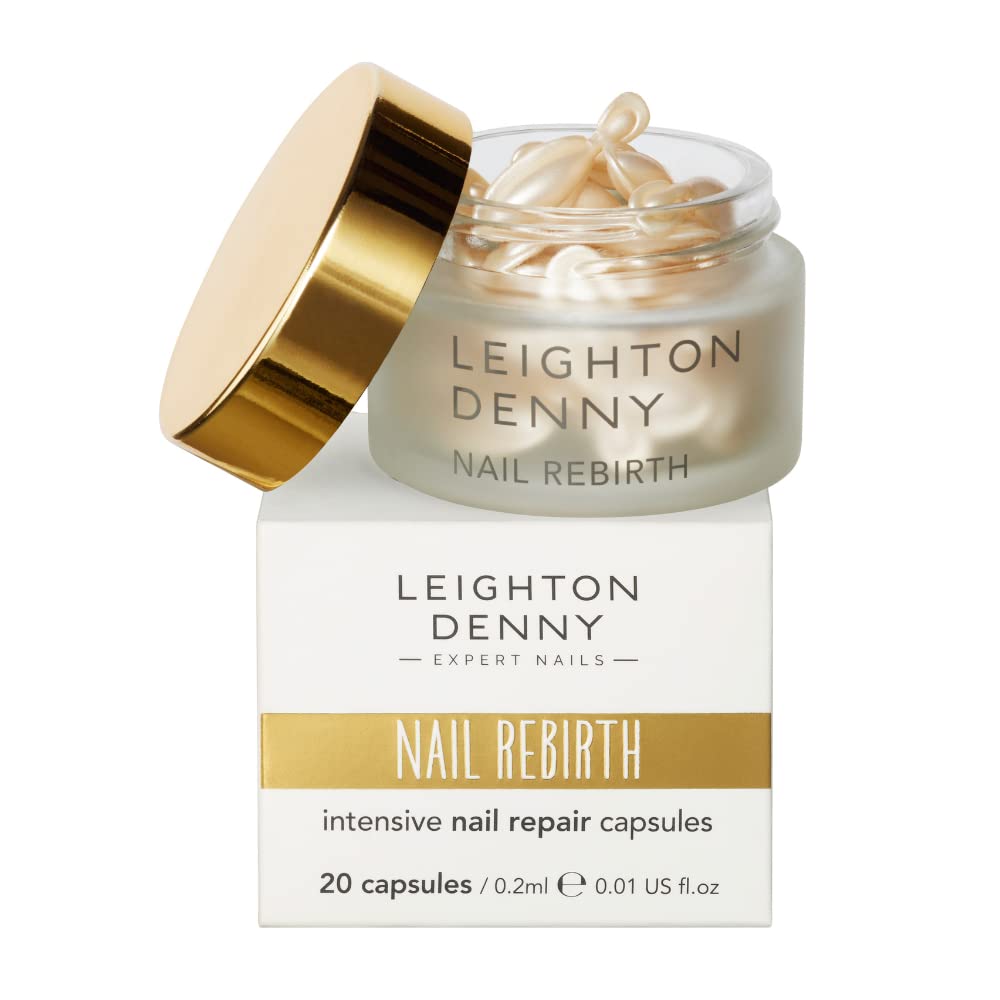 LEIGHTON DENNY Nail Rebirth - Intensive Nail Repair Capsules - Treatment for Dry, Damaged Nails - Vegan - 1 x Pack of 20, One Size