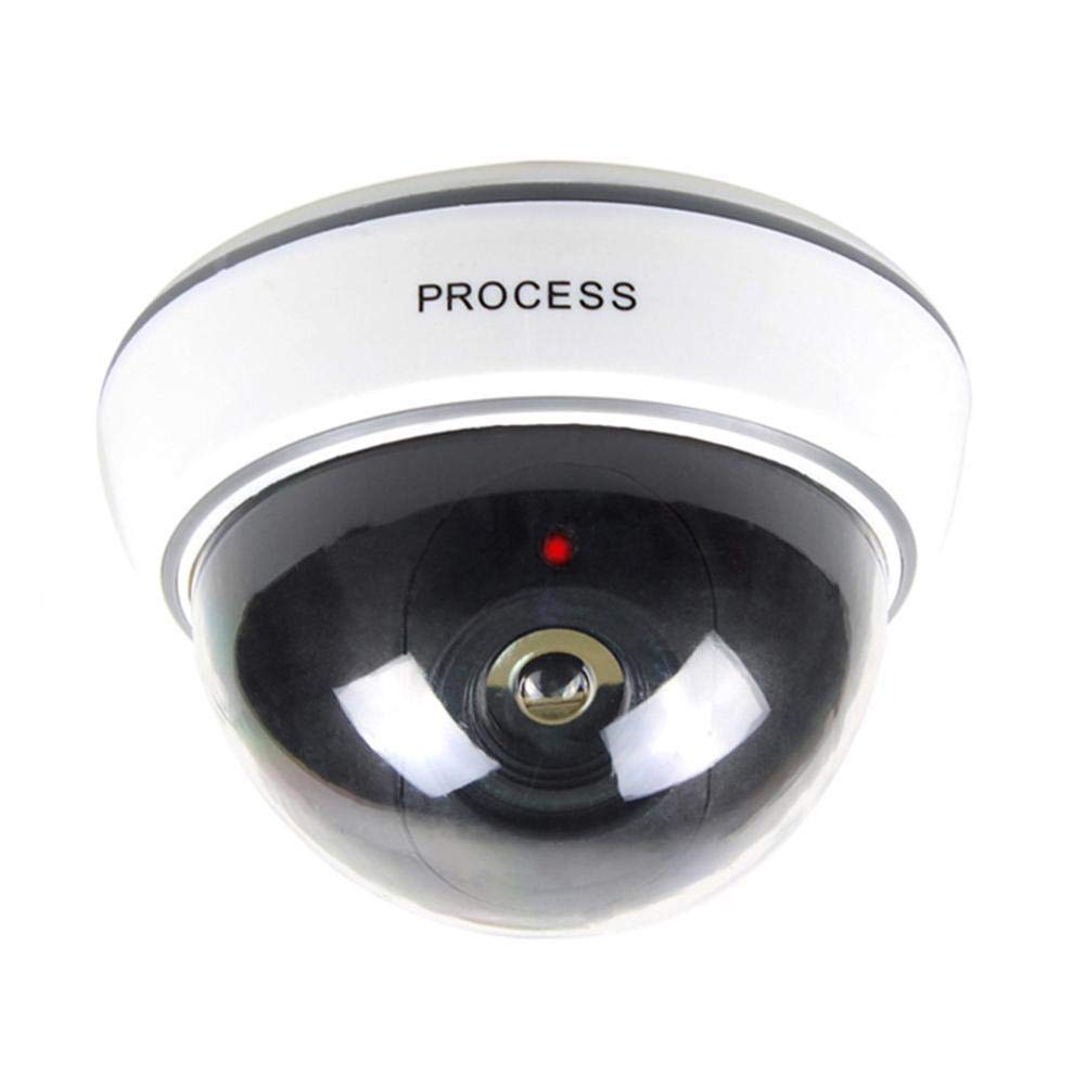 DemiawakingUKDummy Camera cctv, Home Security Fake Camera Imitation Dummy Security Camera Dome With Flashing LED Light