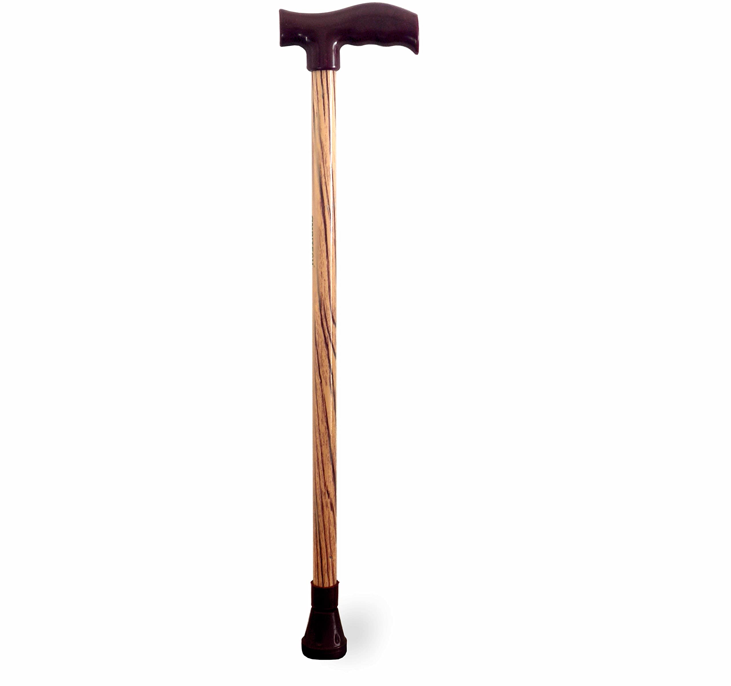 AmbiTech Premium MS Height Adjustable Single Walking Stick with Wooden Finish (Made in India)