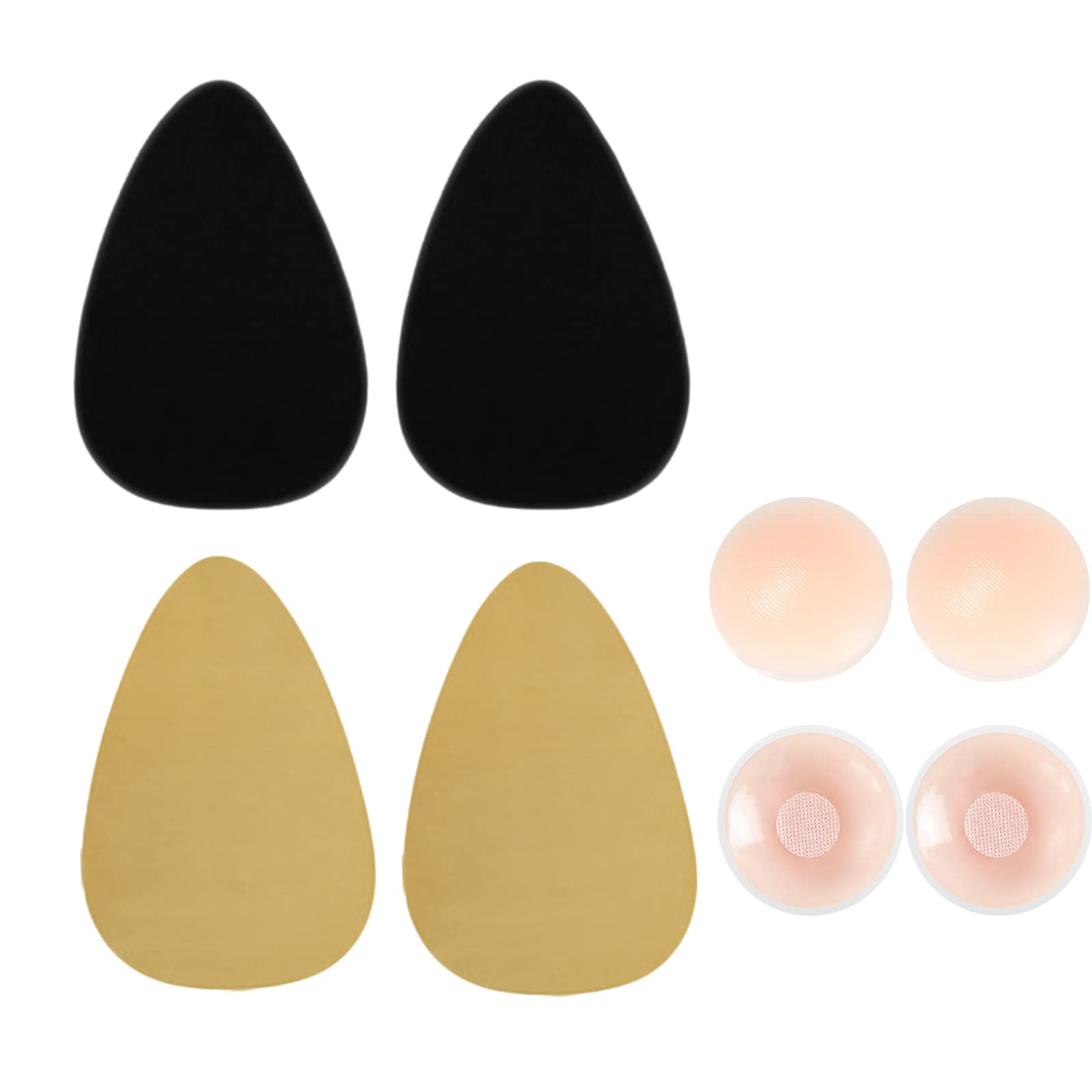 Wieysdoo2 Pairs Breast Lift Tape Push Up Pasties Adhesive Invisible Breast Tape with 2 Pairs Nipple Covers