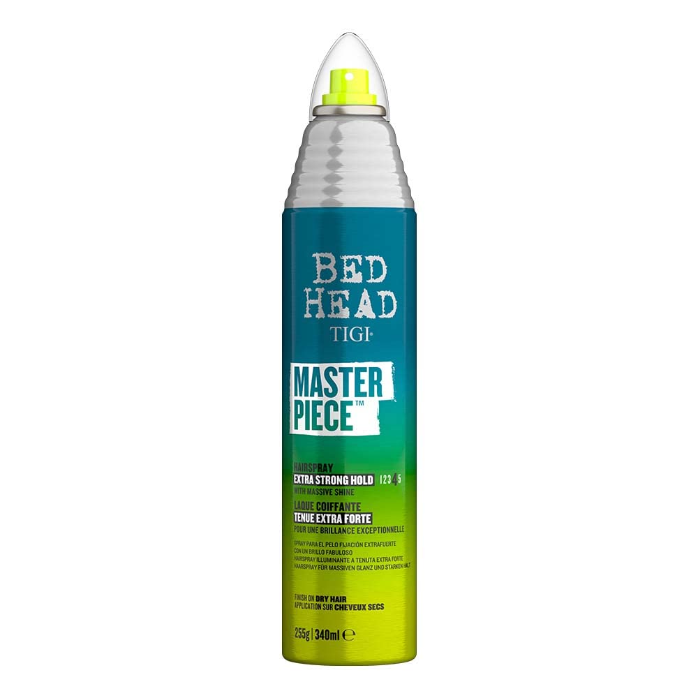 Bed Head by TIGI | Masterpiece Shiny Hairspray | Extra Strong Hold Hair Styling | Professional Haircare With a High Shine Finish For All Hair Types | 340ml