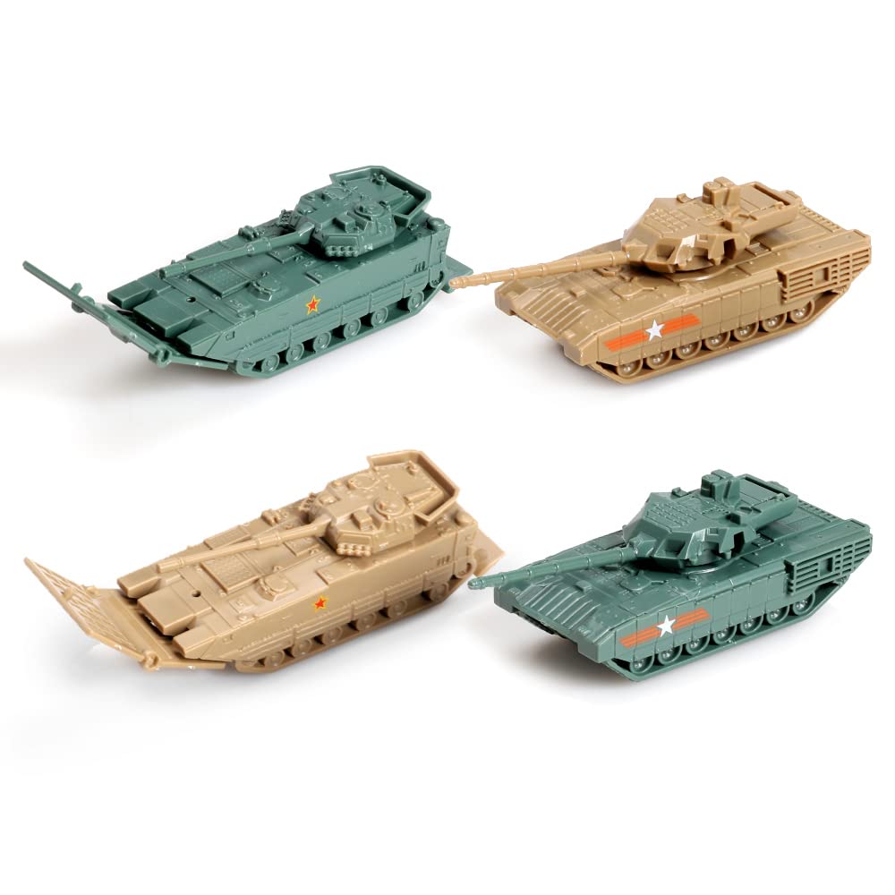 ViiKONDO 1/144 Russian Armata Main Battle Tank Model T-14 APMATA VS Chinese ZTD-05 VN-16 Military Amphibious Vehicle Modern War Game Toy (A)