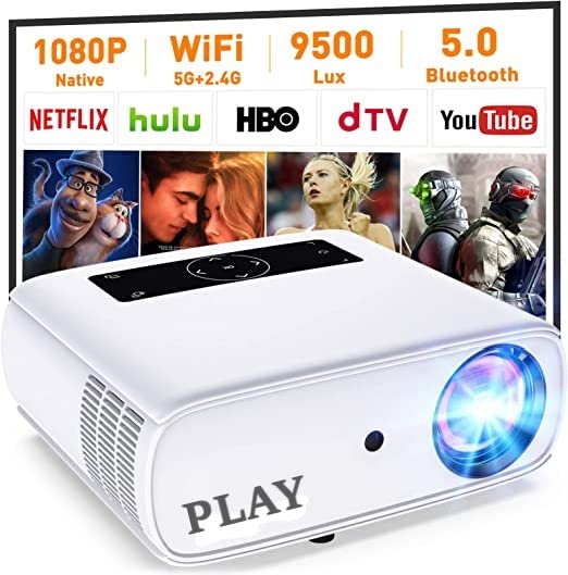 Play MP4 Play Projector for Home with Android 9.0 OS & Inbuilt Speaker, Wi-Fi 5G & Bluetooth 5.0, 7200 Lumens, HDMI/USB/AV