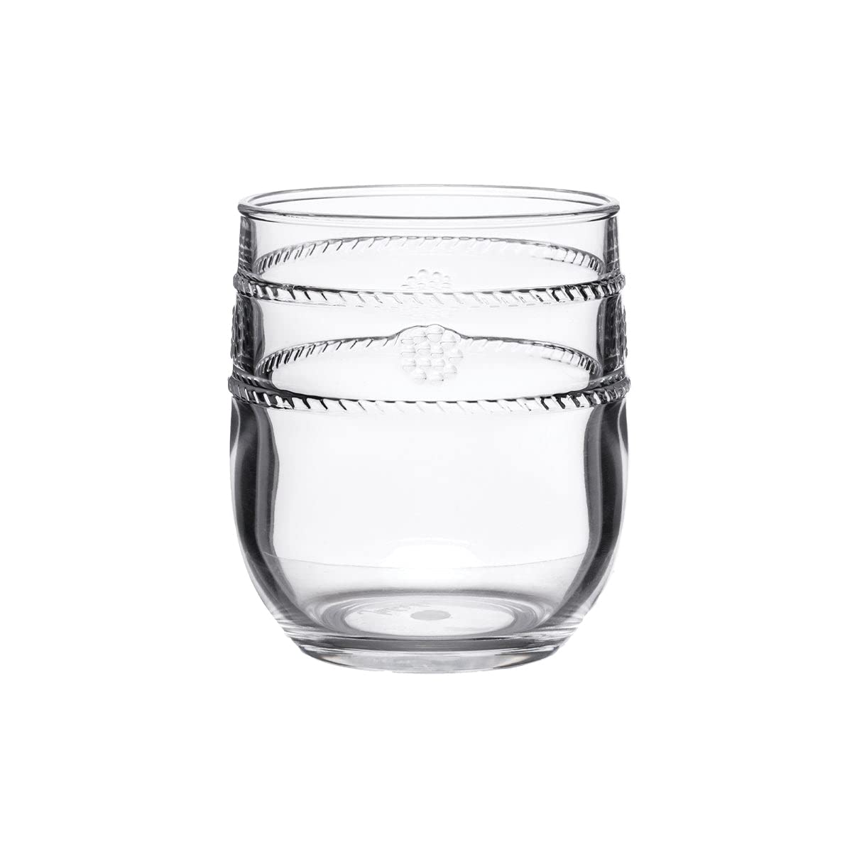 Juliska - Isabella Acrylic Tumbler, Acrylic Glass - Clear Acrylic, Embossed Drinking Glass