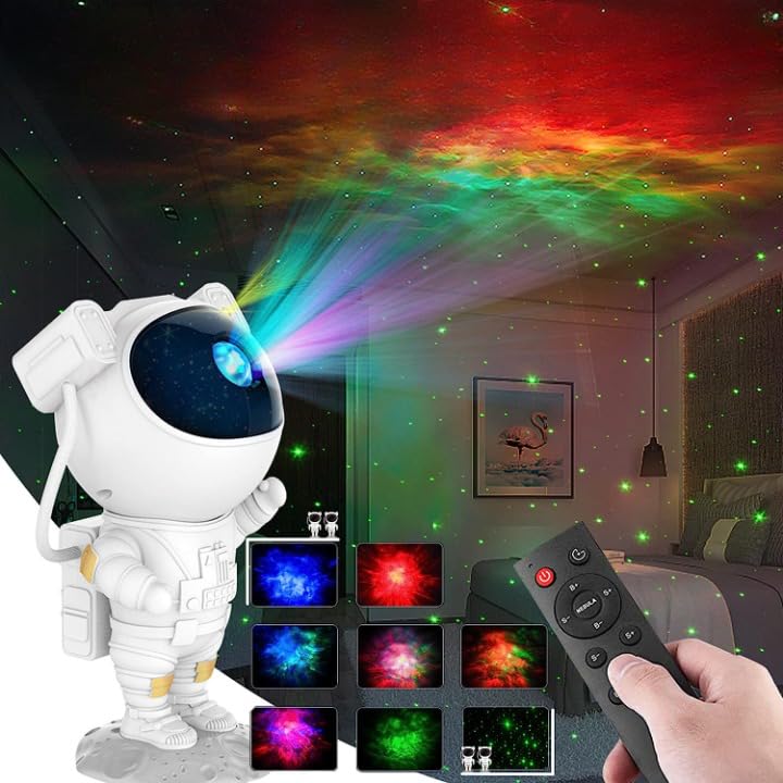 Gesto Astronaut Galaxy Projector Lamps for Home Decoration- 360° Rotation Laser Light for Kids, Space Projector Night lamp for Bedroom |Star Projector Night Light with Nebula,Timer and Remote Control