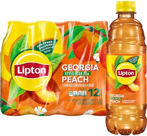 Lipton Peach Iced Tea, 16.9 Fl Oz Bottles (Pack of 12)