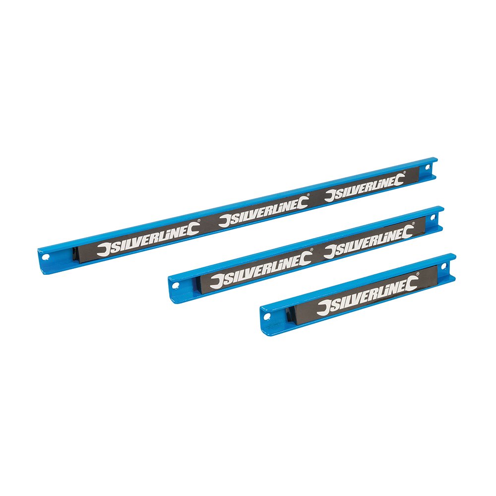 Silverline633950 Magnetic Tool Rack Set 3pce 200, 300 and 460 mm, Blue/Black