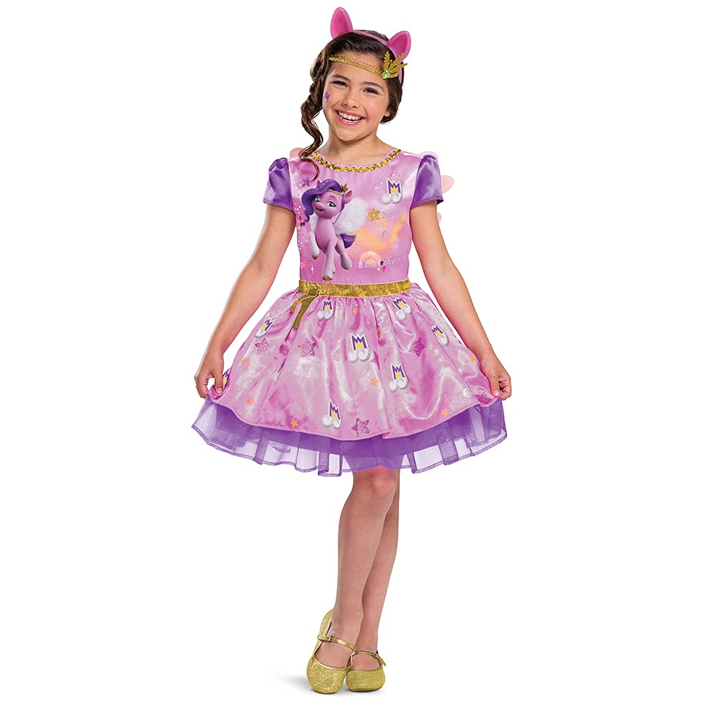 Pipp Petals Deluxe Costume for Girls, Official My Little Pony Tutu Dress Character Outfit, Kids Size Medium (7-8)