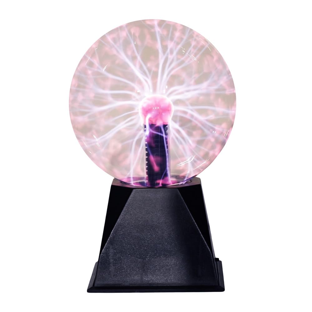 Plasma Ball 6 Inch Touch and Sound Reactive Science Ball Light Up Electric Globe Lamp Night Light