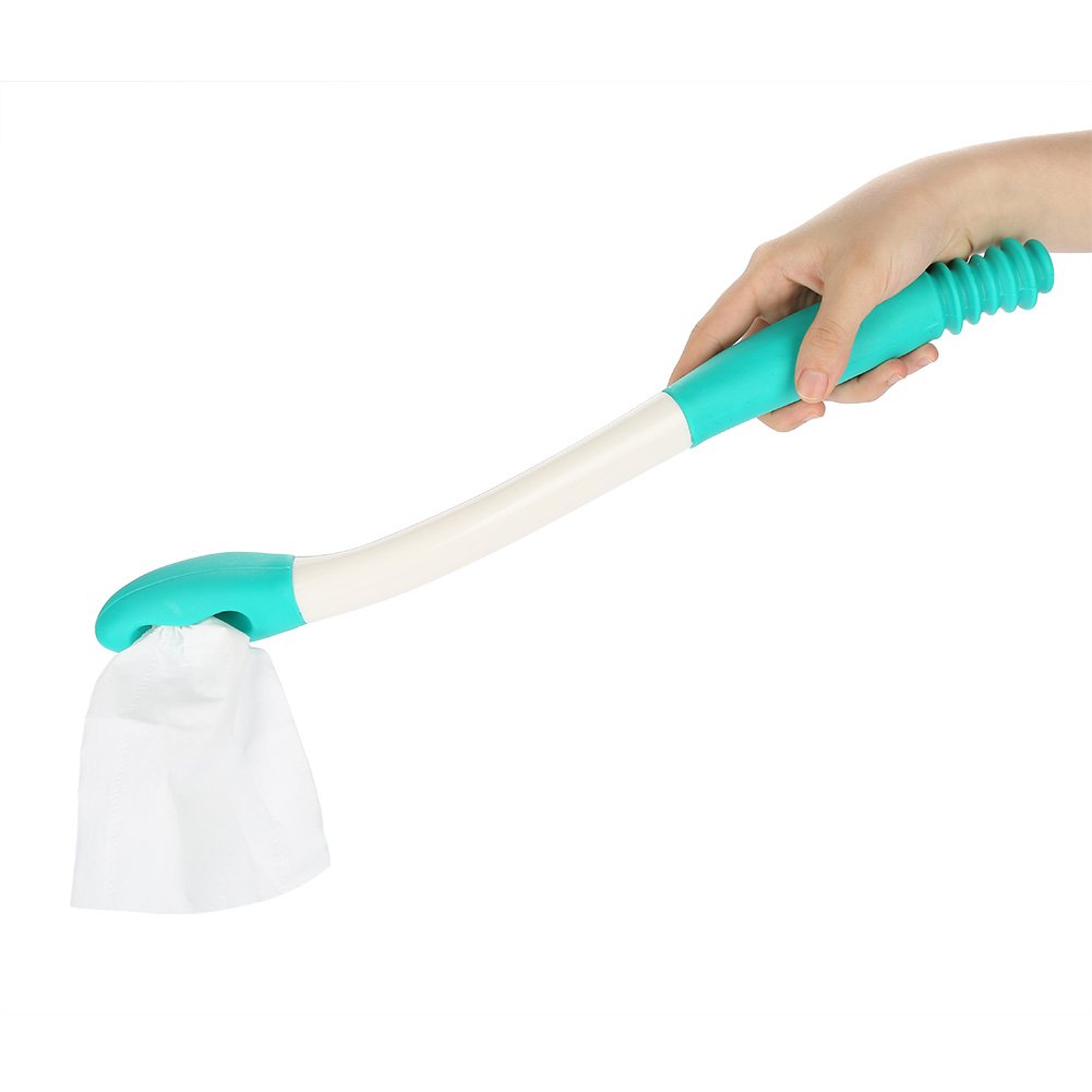 Bottom Bum Wiper, Long Handle Reach Comfort Bottom Wiper Holder Toilet Paper Tissue Grip Self Wipe Aid Helper for Self-Wipe Hygiene More Easy