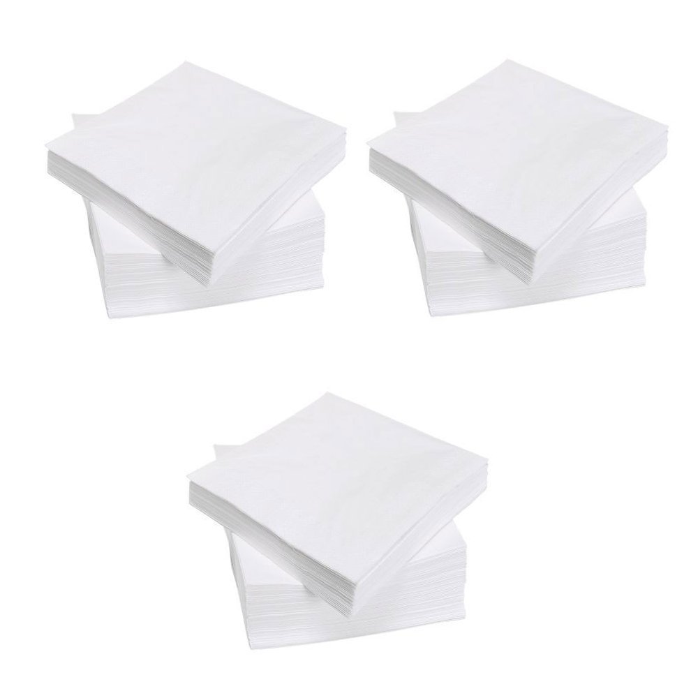 IKEA FANTASTISK Paper Napkins in White (40 x 40 cm), 3-Ply, 3 Packs of 100