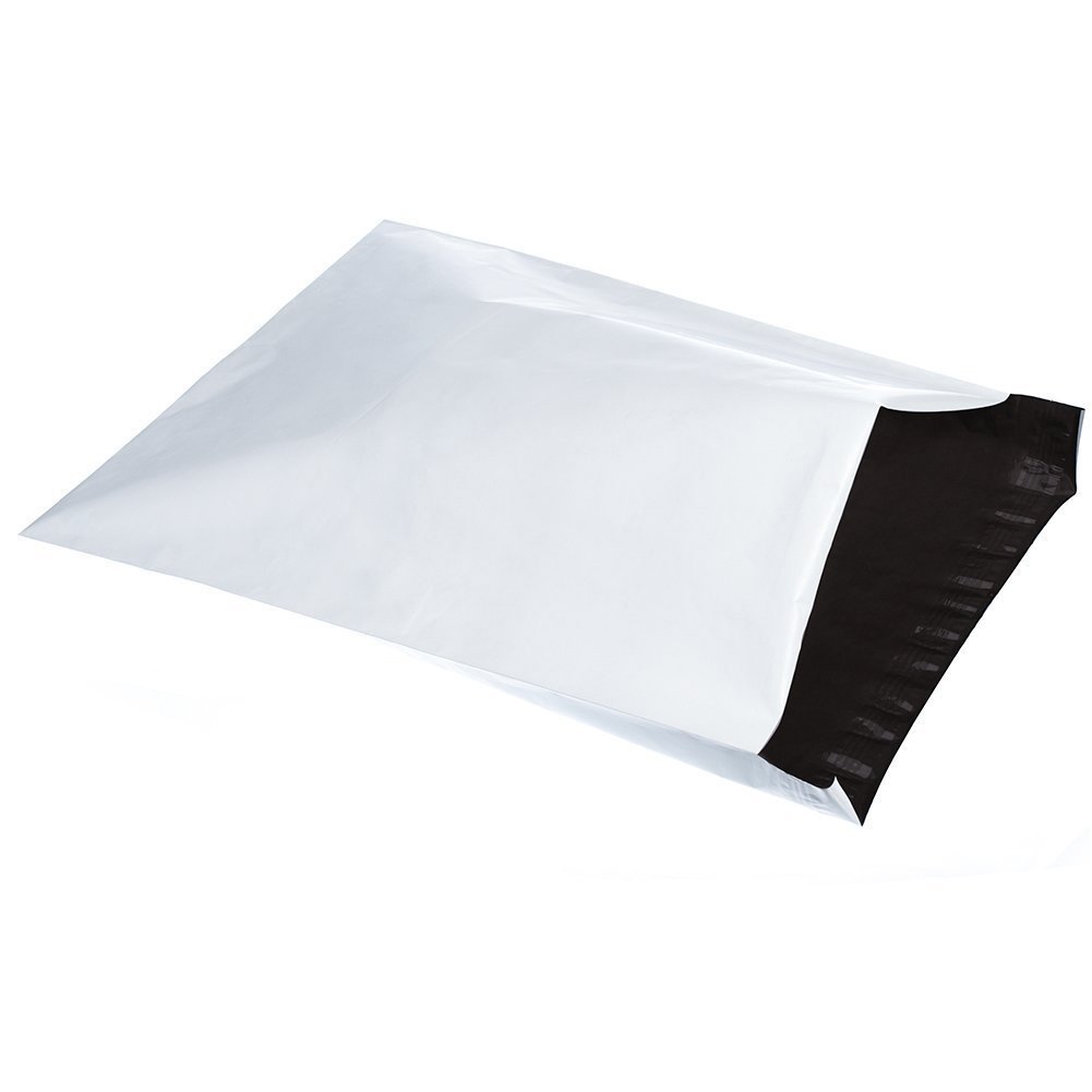 SJPACK 2.5 Mil 12x15.5-inch Poly Mailers Envelopes Bags, White Shipping Bags (100 Bags)