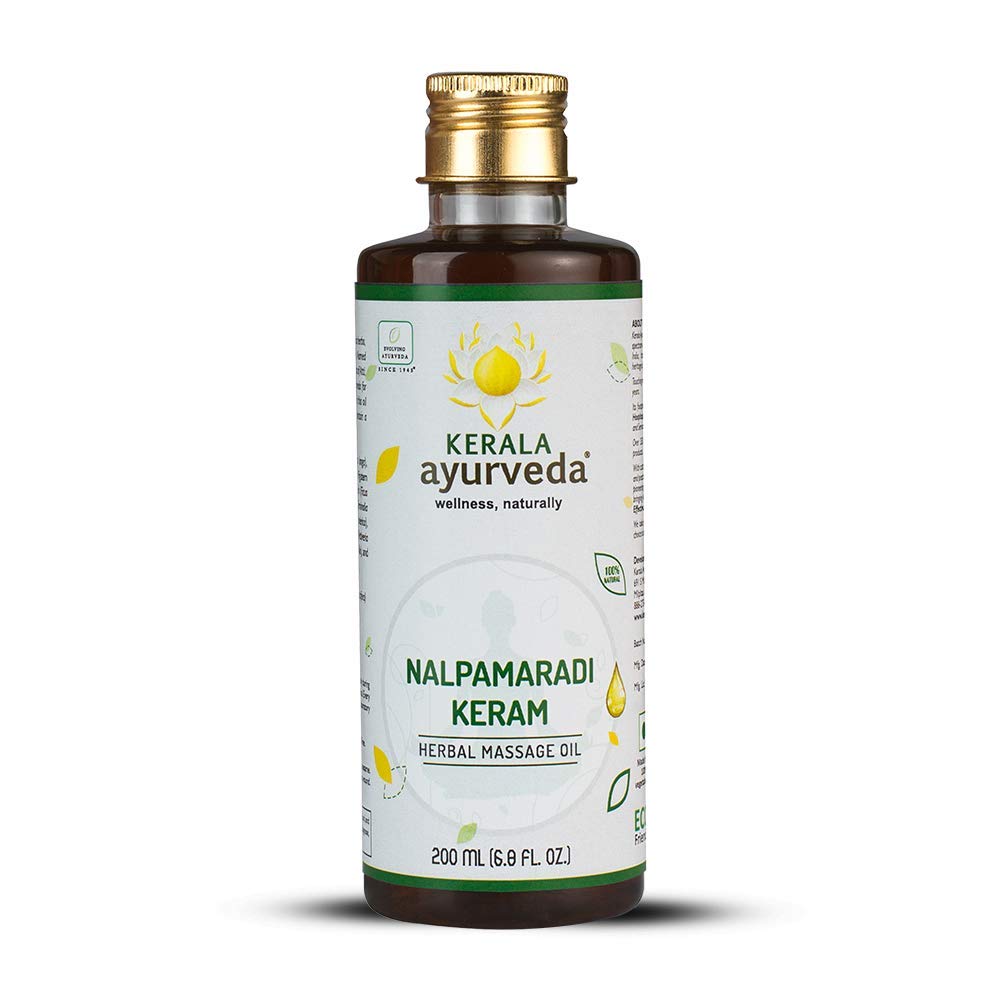 Kerala Ayurveda Nalpamaradi Keram - Ayurvedic Skin Care Herbal Oil - Supports Healthy & Radiant Skin & Supports Natural Healing of Irritated Skin, 200 ml