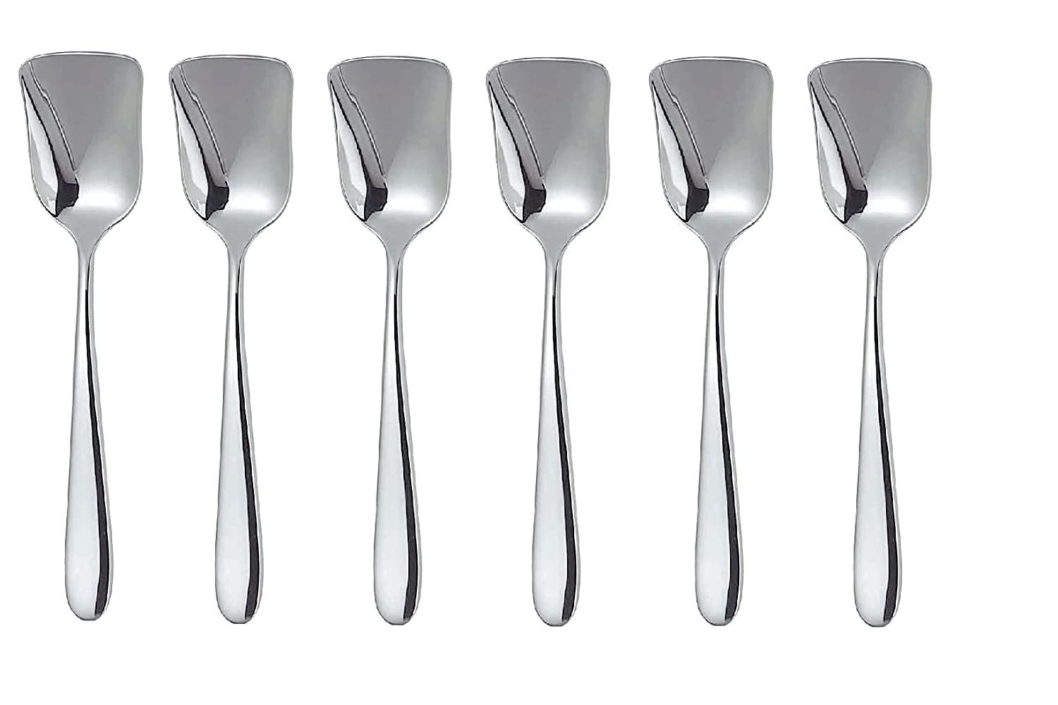 KPGROVE™ Stainless Steel Ice Cream Spoons, Spoon Elegant Design Food Grade Dishwasher Safe Home, Kitchen (Colour Silver) Set of 12