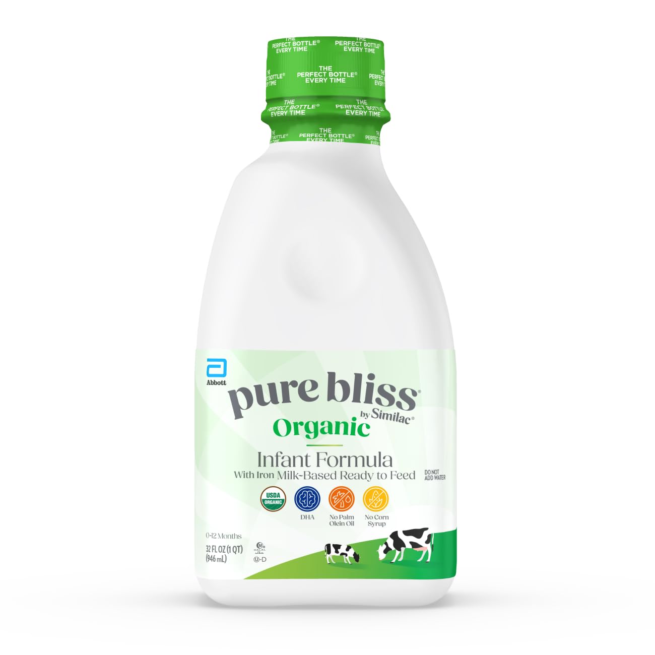 Pure Bliss by Similac Organic* Infant Formula, Easy to Digest, USDA-Certified Organic, Ready to Feed, 32-fl-oz Bottle