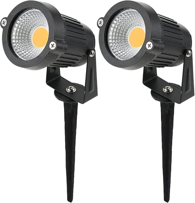 LED SpotSpike Light, 7 Watts, IP68 Waterproof, Pack of 2, White