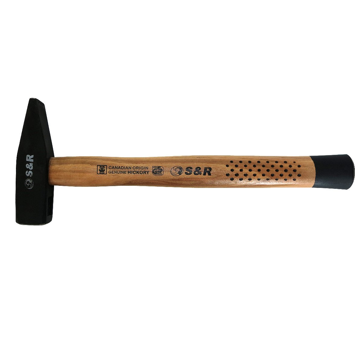 S&R Engineer's hammer with wooden handle made of high-quality double curved Canadian hickory wood (100)