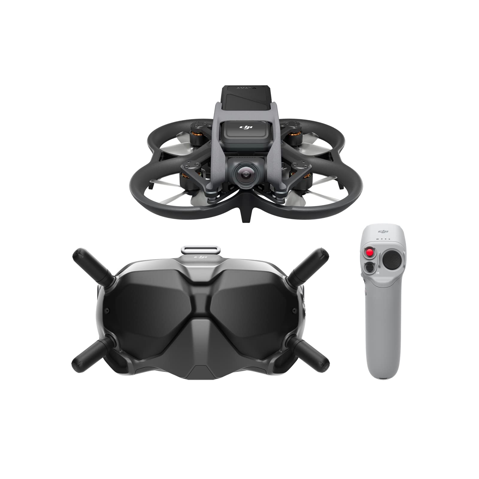 DJIAvata Fly Smart Combo (DJI FPV Goggles V2) - First-Person View Drone UAV Quadcopter with 4K Stabilized Video, Super-Wide 155° FOV, Built-in Propeller Guard, HD Low-Latency Transmission, Black