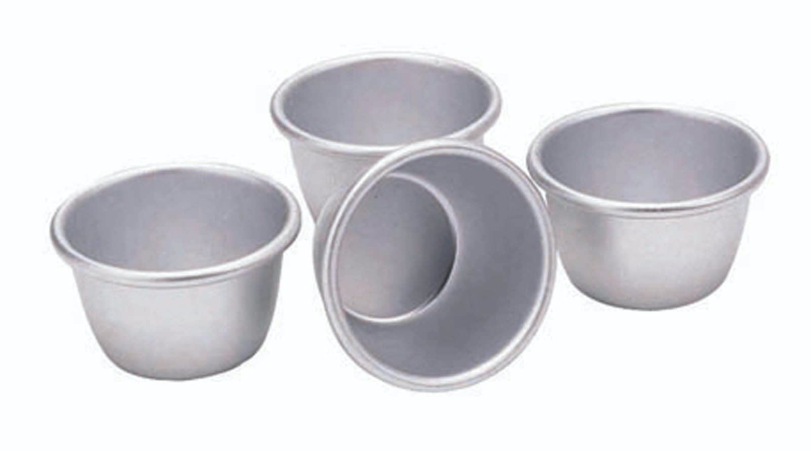 KitchenCraft Mini Pudding Mould Set of 4, Anodised Aluminium, 7.5 cm,