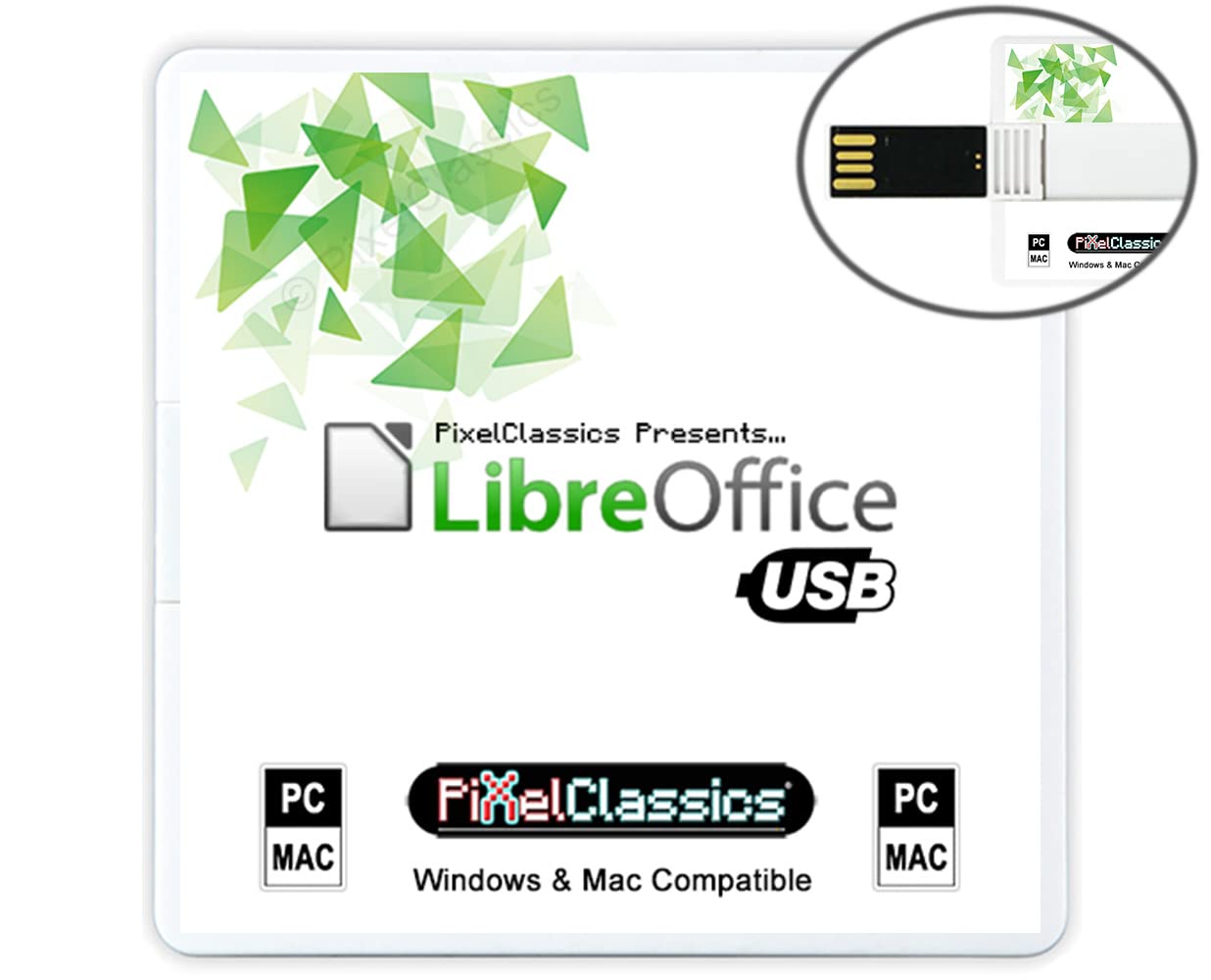 LibreOffice Office Suite 2024 on USB | Compatible with Microsoft Office Word, Excel & PowerPoint for Home Student Business | One Time Purchase, Lifetime License & Free Updates | Windows PC & Mac