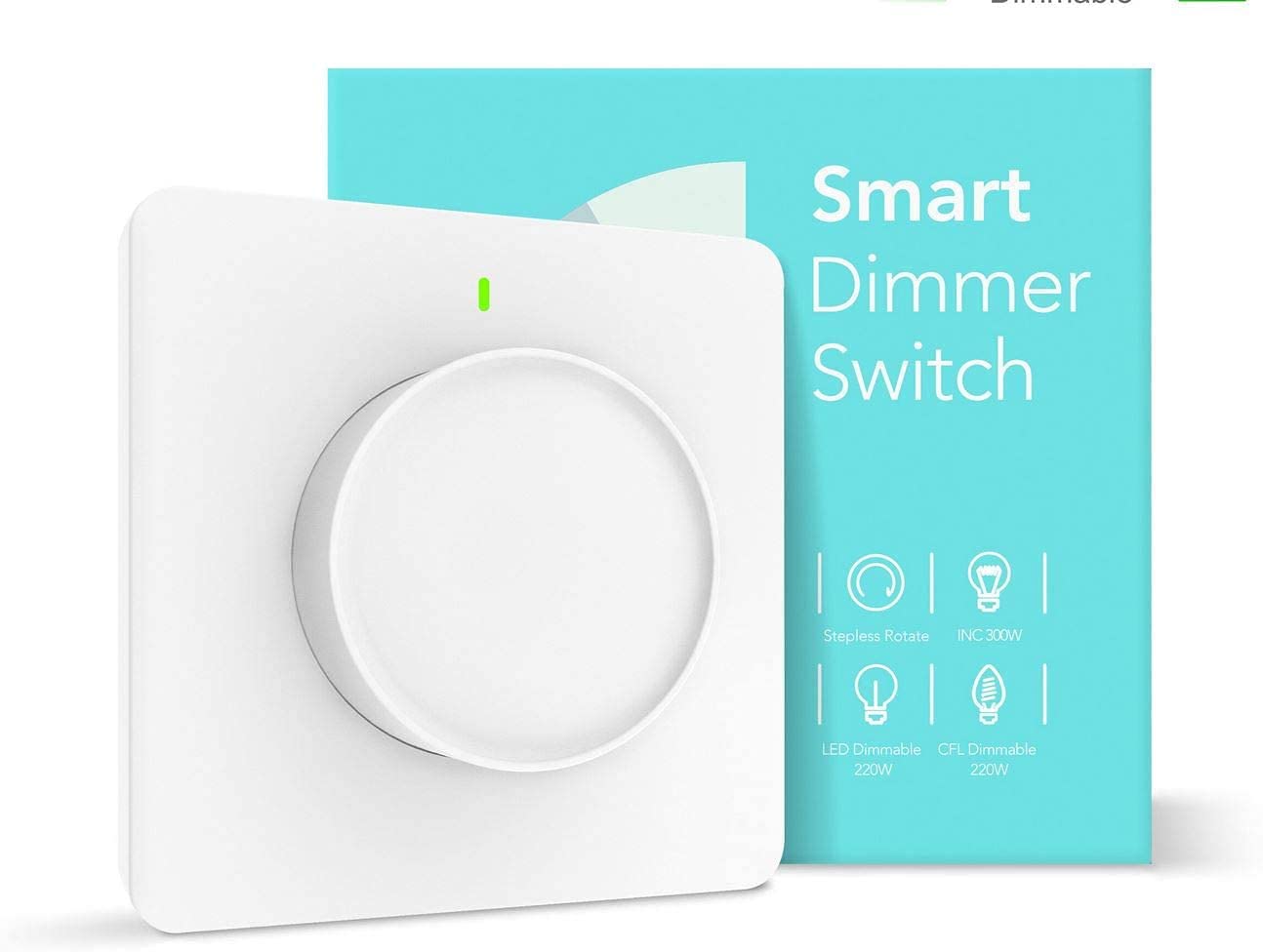 Eazyliv Smart SolutionsTuya Wifi wall Dimmer Switch, Dimmable Rotary Wall Switch, Works with Alexa Google Home Assistant