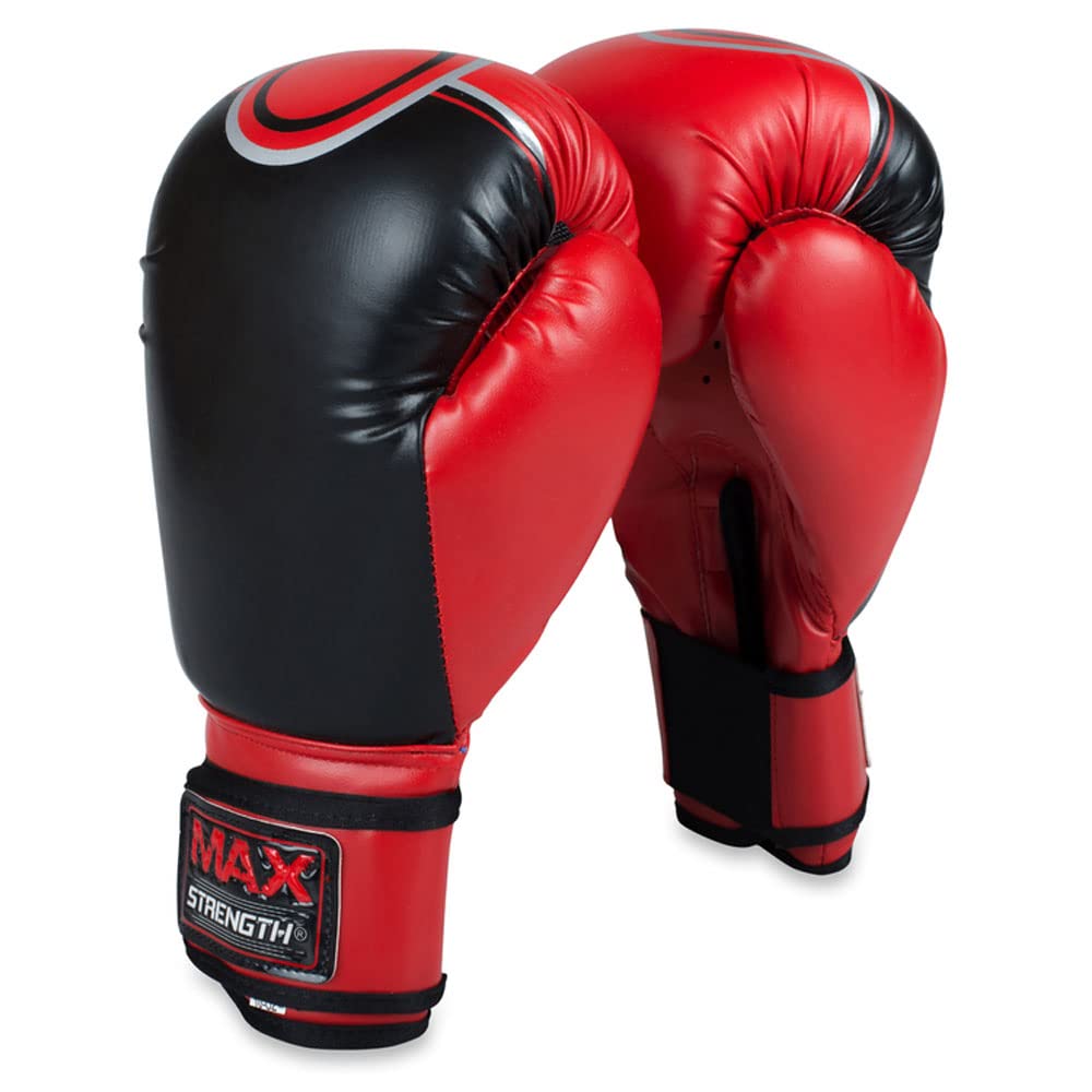 MAXSTRENGTH Boxing Gloves for Training & Muay Thai | Mitts for Sparring, Kickboxing, Fighting | Great for Heavy Punch Bag, Grappling Dummy Double End Speed Ball & Focus Pads Punching, Sizes 4oz, 6oz, 8oz, 10oz, 12oz, 14oz, 16oz