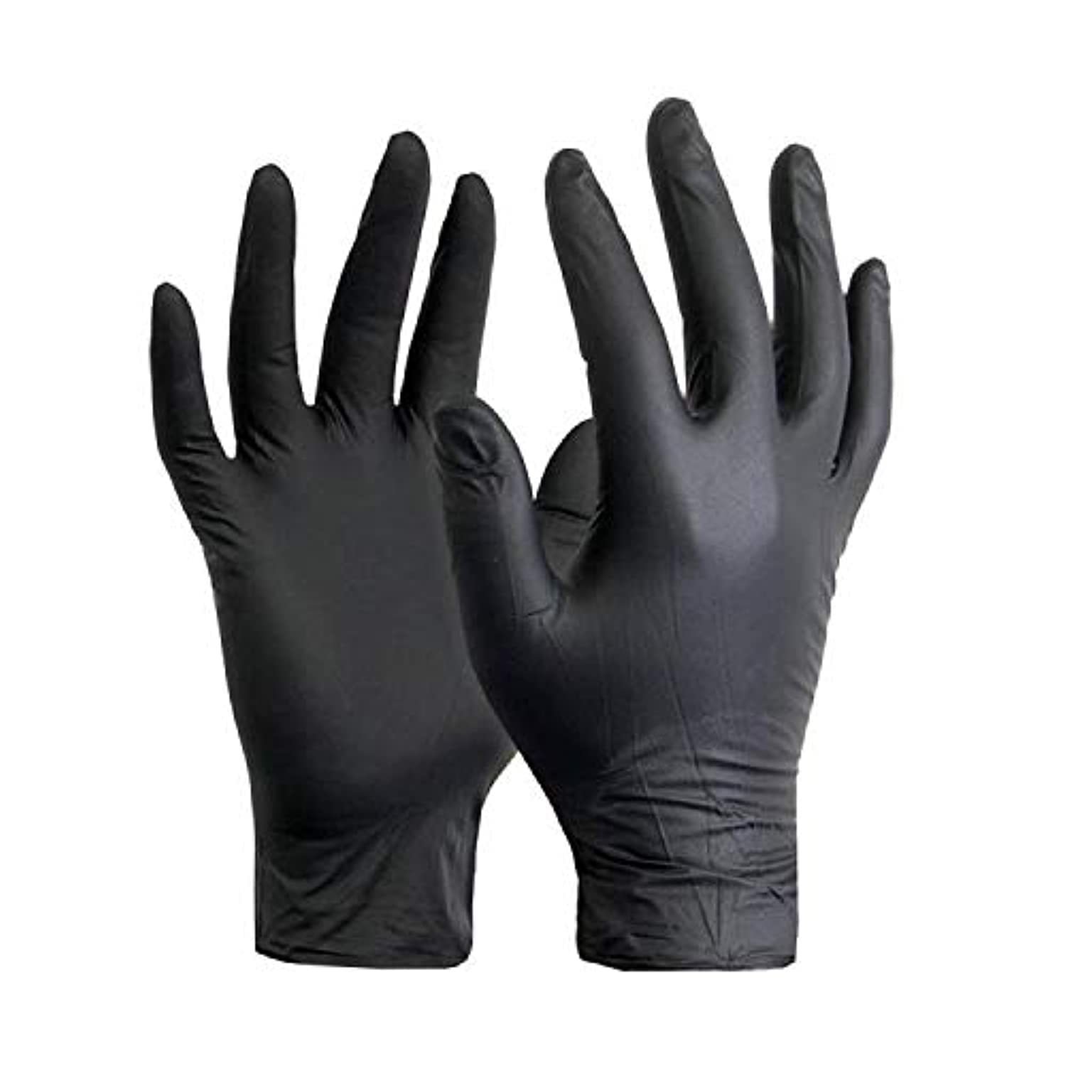 woc M&L Vinyl Powder-Free Examination Gloves (Large, Black)