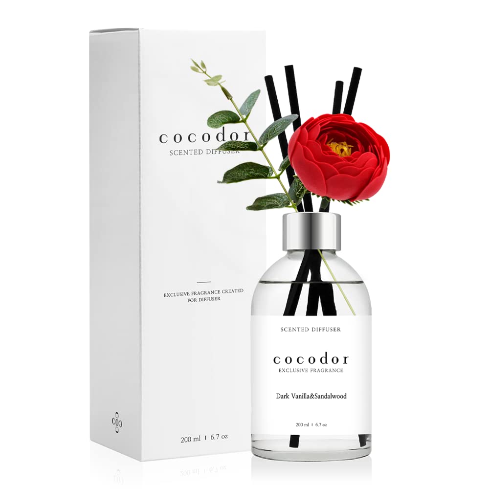 COCODOR White Label Camellia Diffuser/Dark Vanilla & Sandalwood/6.7oz(200ml)/Home Decor & Office Decor, Fragrance and Gifts, Aromatherapy