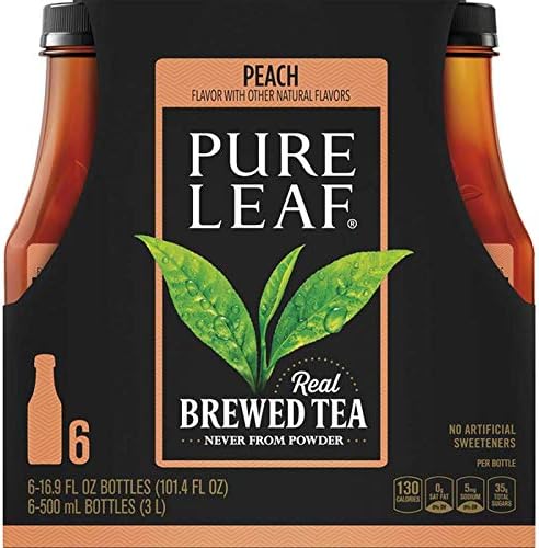 Pure Leaf Peach Iced Tea, 16.9 Fluid Ounce (Pack of 6)