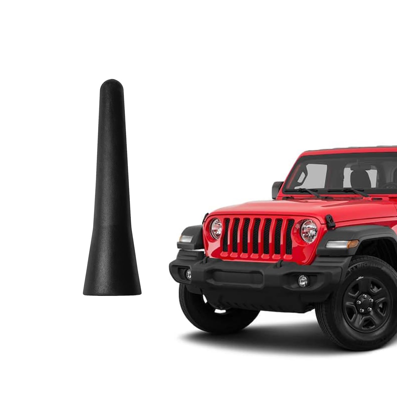 Short Antenna Compatible with 2009-2024 Jeep Wrangler Unlimited Rubicon Sahara JK JL & 2020-2024 Jeep Gladiator JT | Black 2.5 inches | Mini Radio Antenna Direct Replacement | Antena para Carro