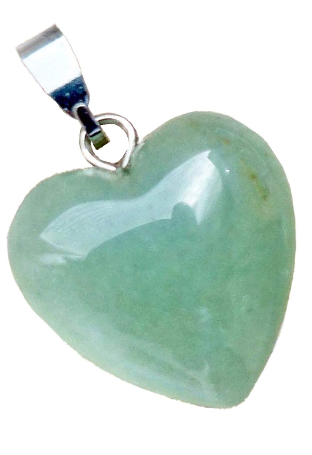 REBUY Green Aventurine Stone Pendant Reiki Healing and Crystal Healing Heart Shape Stone Pendant for Men & Women