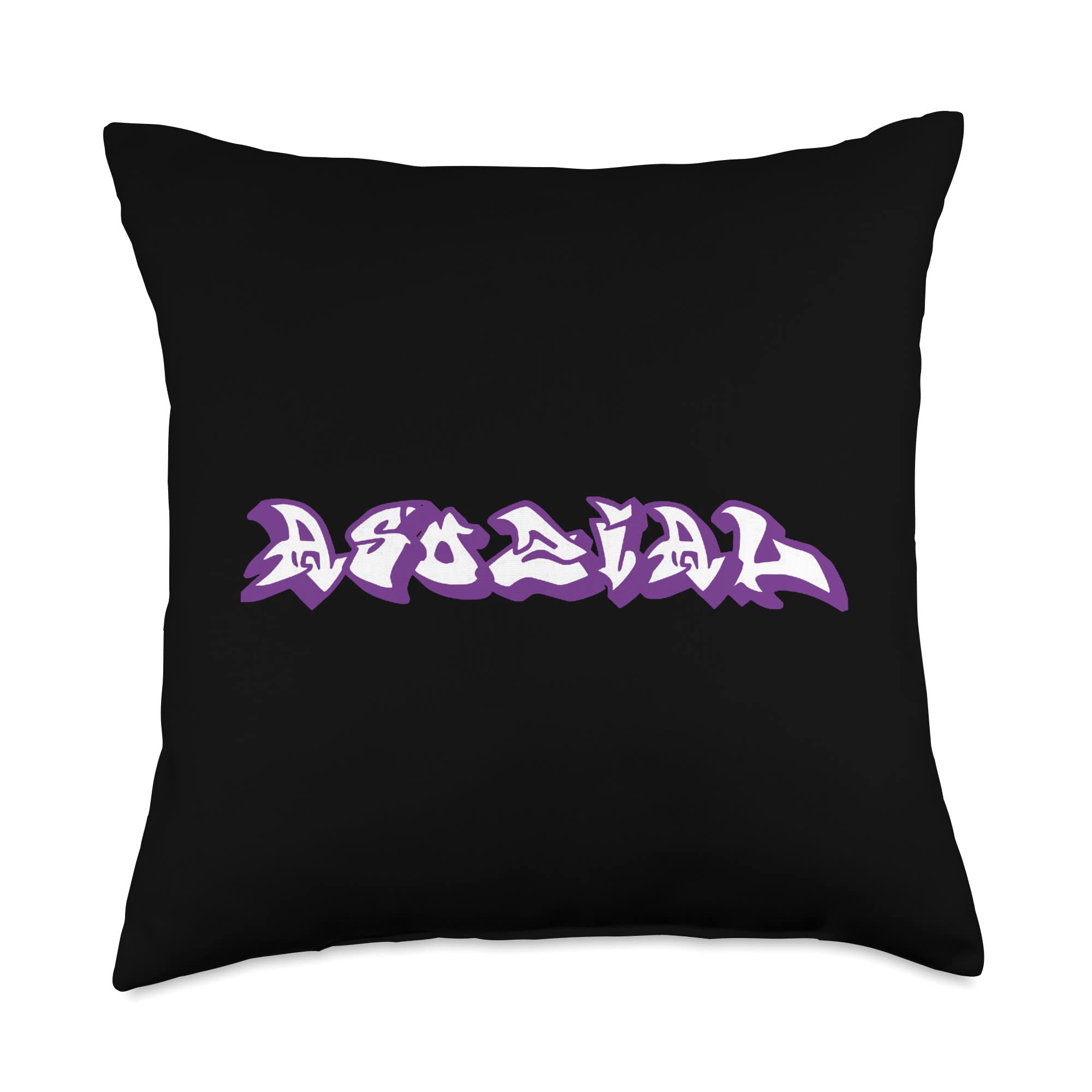 SMOX | Graffiti Asozial Schriftzug Asozial Graffiti Spray Writing Art Skating Gift idea Throw Pillow, 18x18, Multicolor