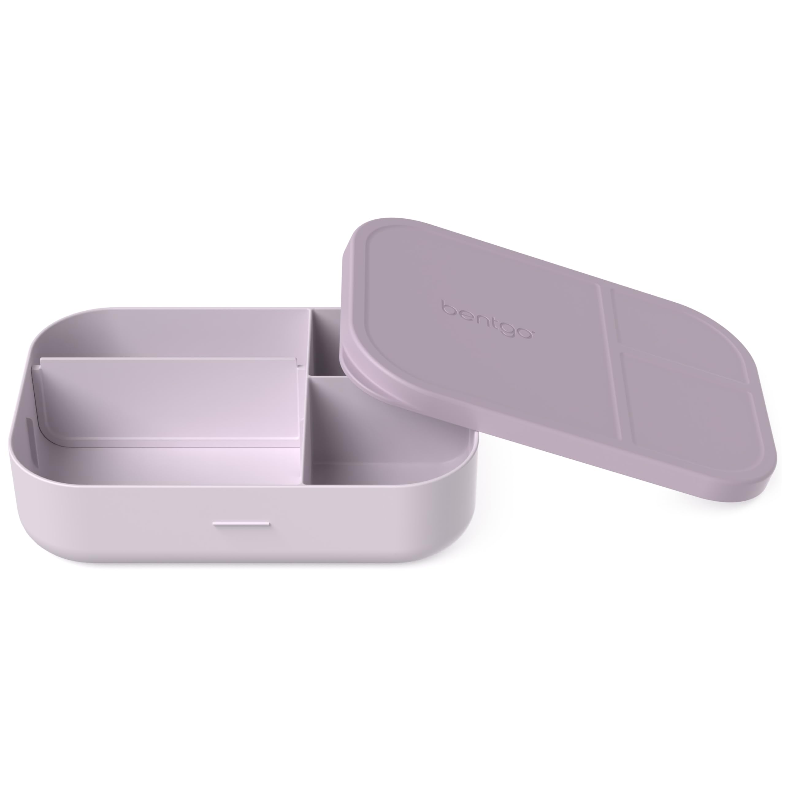 BentgoModern Tray with Matte Lid - Reusable, BPA-Free, Meal Prep Containers for Adults with Removable Divider - 3 or 4 Compartments for Healthy Portioned Meals At Home & On the Go (Orchid)