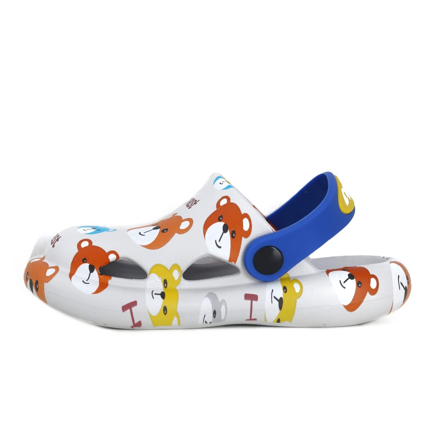 Rubber Bear Print Clogs for Boys, Grey