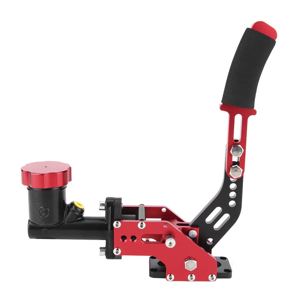 BHDK Universal Racing Handbrake, 11.4in Professional Aluminium Alloy Drift Hydraulic Handbrake, Horizontal Car Drift Hydro E-Brake with Oil Cylinder for Drift Racing Car, Rally Vehicles (Red)