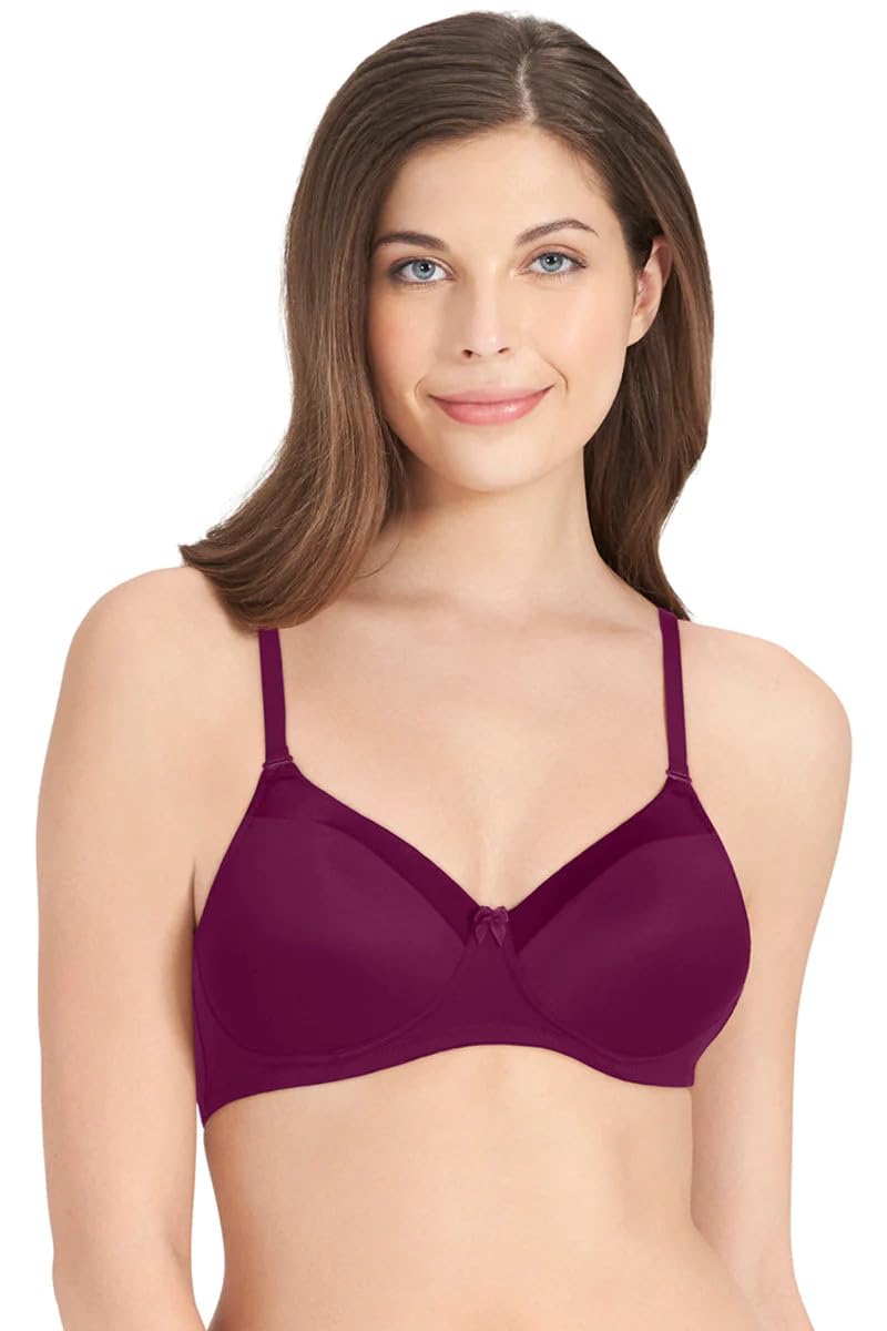 AmanteSatin Edge Padded Non-wired T-shirt Bra_32C Plum Caspia