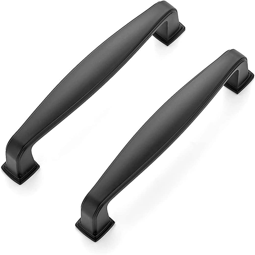 ELECDON Cabinet Handles, 2 Pack Solid Kitchen Cabinet Handles, Matte Cabinet Pulls Drawer Pulls, Kitchen Cabinet Hardware Handles for Cabinets Cupboard Drawer Handles (Black)